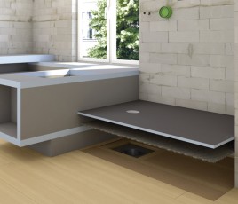 Receveur de douche sur support bois