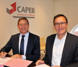 Signature du partenariat PV entre Lariviere et la Capeb.