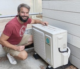 Installation d'une PAC air-eau Heiwa.