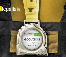 Legallais - Grade EcoVadis Platinium 2024.