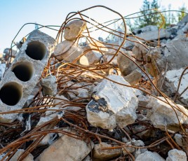 Déchets de chantier.