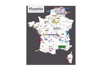 Nebopan, carte de France des implantations Adhérents.