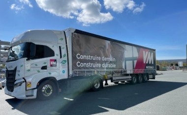 Camion bio-GNV de VM Matériaux.