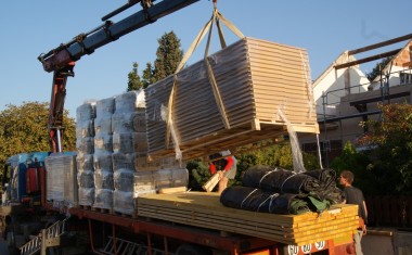 Canicule et livraison sur chantier.