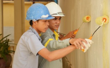 Formation au métier de la peinture - Cambodge.