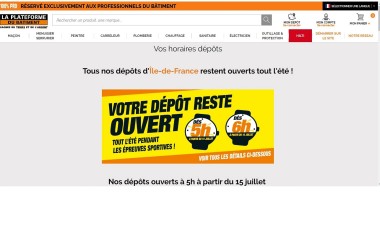 La Plateforme du Bâtiment - Horaires magasins lors des JO 2024.
