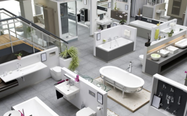 Showroom sanitaire-chauffage de Paepens, à Ninove (Flandre-Orientale).