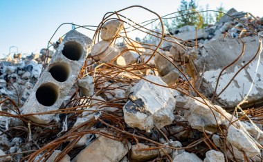 Déchets de chantier.