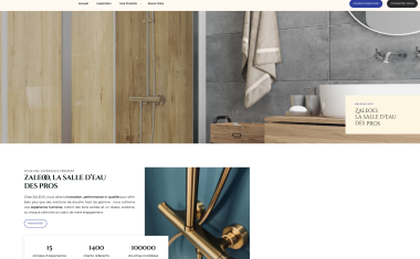 Site internet de Zaleoo, réseau de franchise en sanitaire.