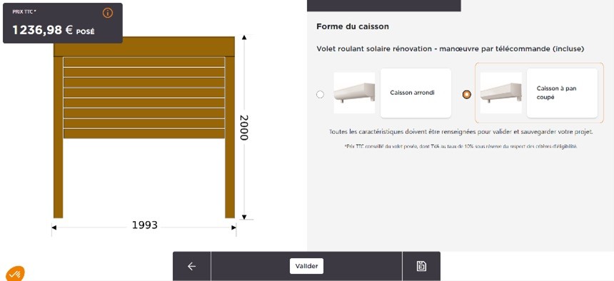 Caséo - configurateur Volets