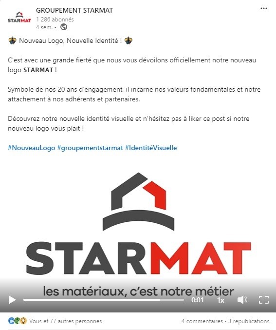 Nouveau logo du groupement Starmat - Avril 2024.