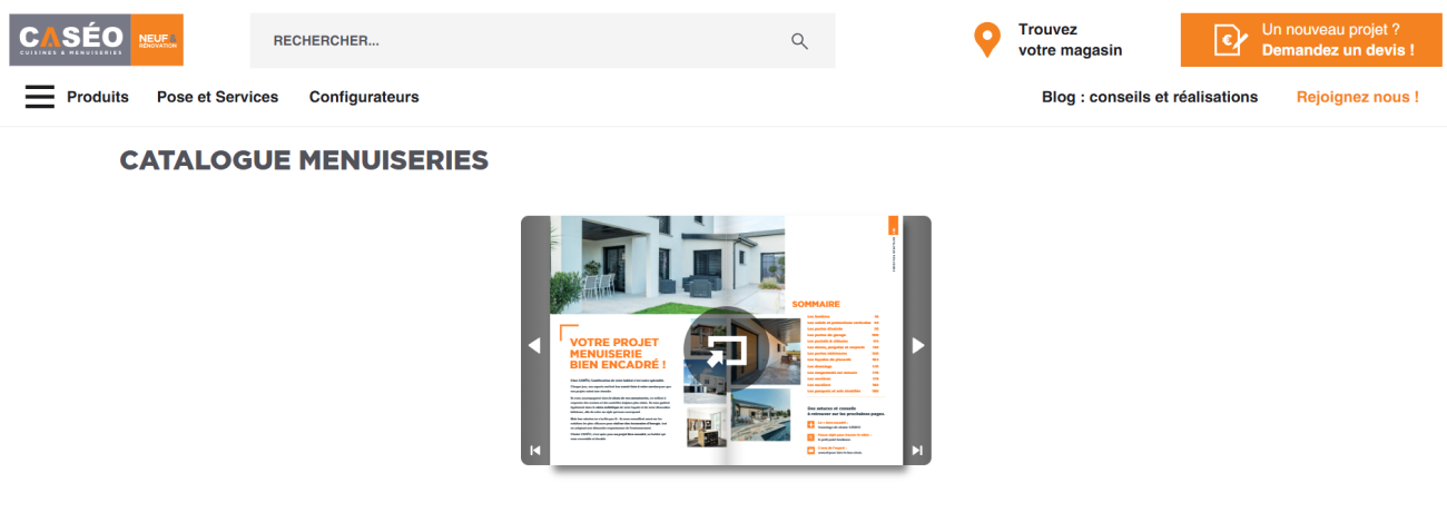 Nouveau catalogue Menuiserie 2025 de Caséo.