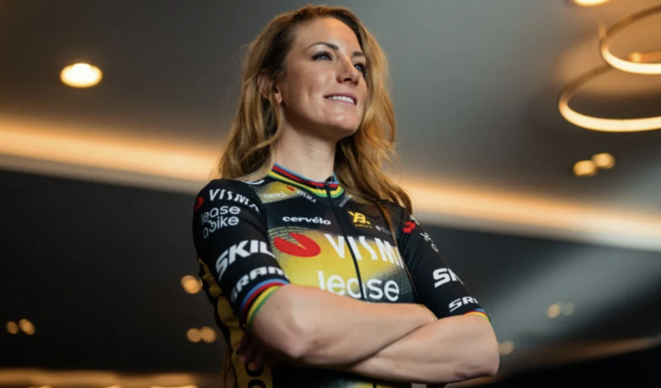 Pauline Ferrand-Prévot, membre de l'équipe cycliste néerlandaise Visma Lease a Bike.